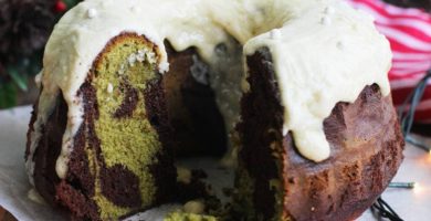 Matcha Choko Bundt Cake featured