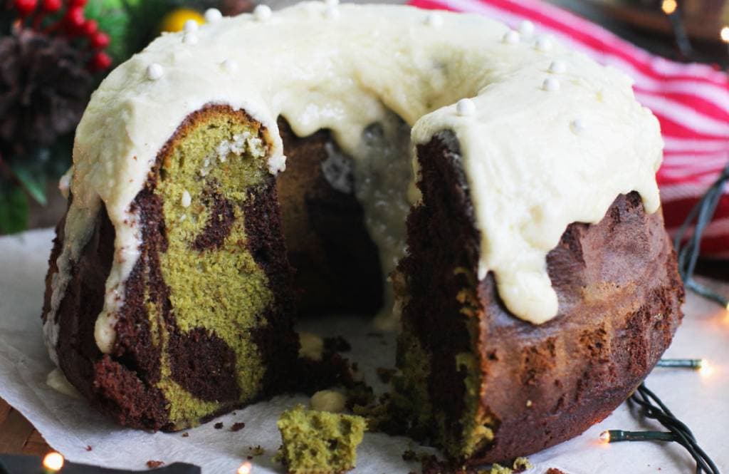 Matcha Choko Bundt Cake